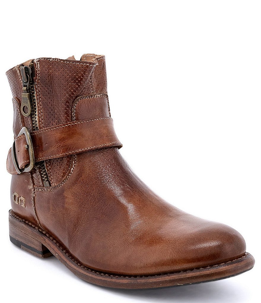 Bed Stu Becca Leather Buckle Detail Booties