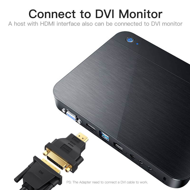Vention HDMI to DVI Adapter Bi-Directional 1080P HDTV Converter Male to Female HDMI to DVI Connector for PC PS3 Projector TV with Gold-Plated 1080P DVI 24 5