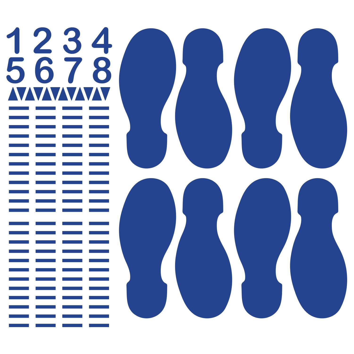 LiteMark Blue Removable Dance Floor Diagram Decal - 8 Step Kit