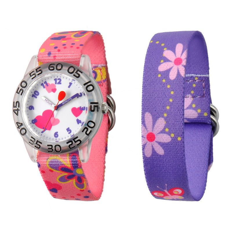 Disney Girls' Red Balloon Plastic Watch Interchangeable Strap - Pink/Purple