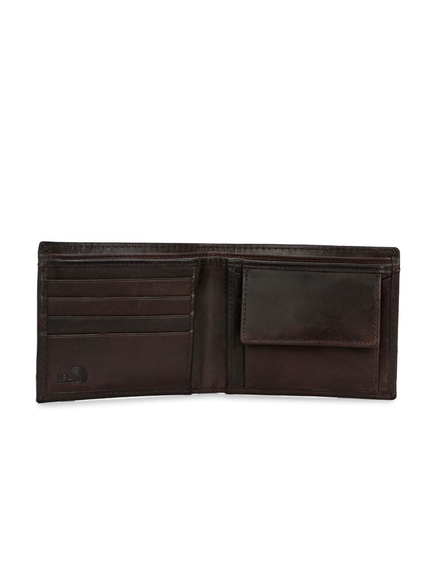 Clog London Brown Leather Small Bi-Fold Wallet for Men