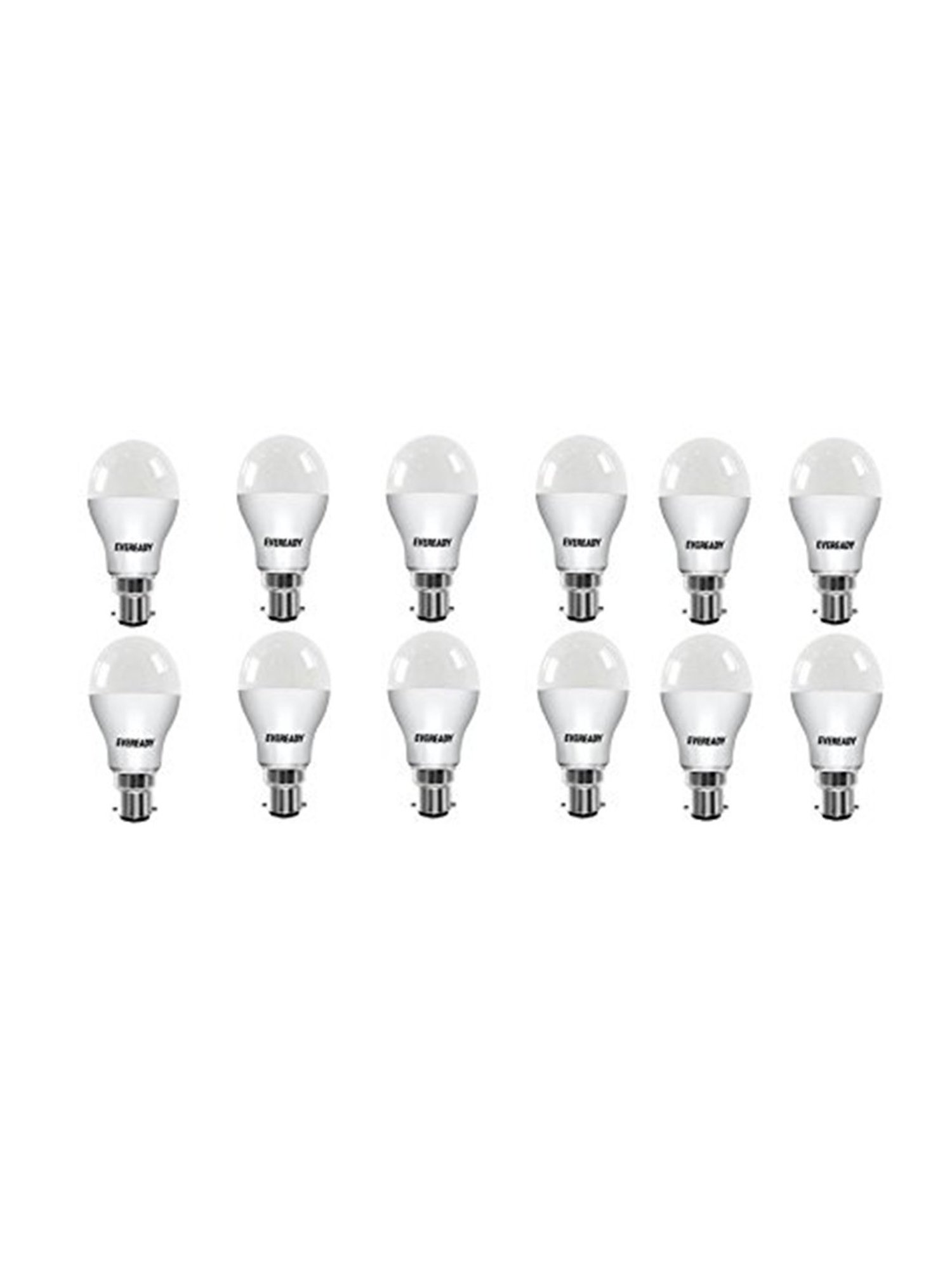 Eveready B22D 9W LED Bulb - Pack of 12 (3B65PB00009, White)