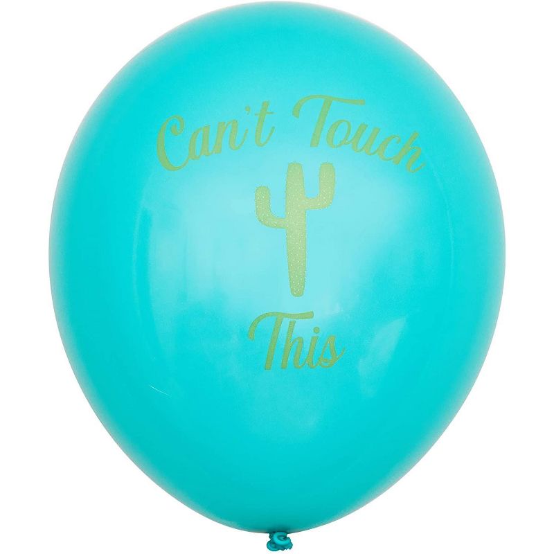 50-Pack Let's Fiesta! Cactus Latex Balloons 12" for Mexican Fiesta, Cinco de Mayo, Summer Hawaii Theme Party Decorations, Ribbon Included