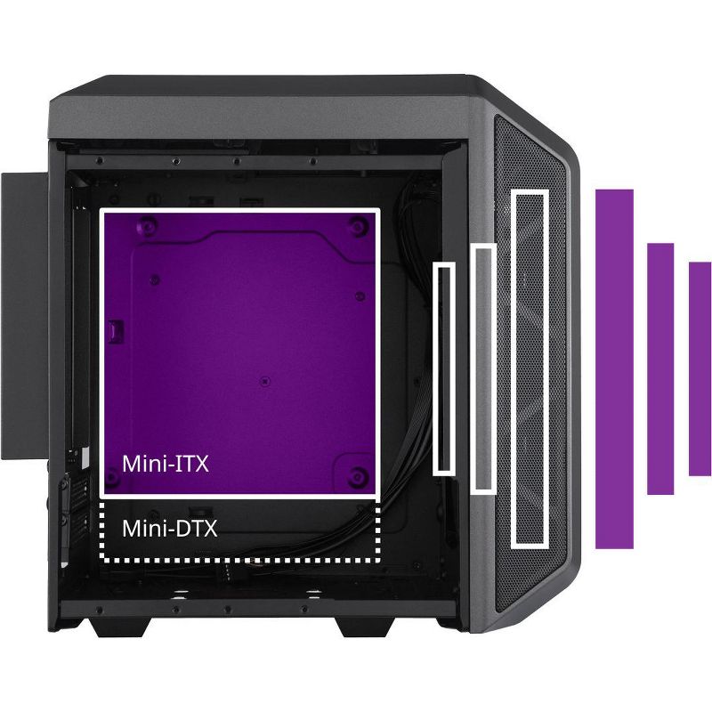 Cooler Master MasterCase MCM-H100-KANN-S00 Gaming Computer Case - Black, Iron Gray - Steel, Plastic, Steel Mesh - 4 x Bay