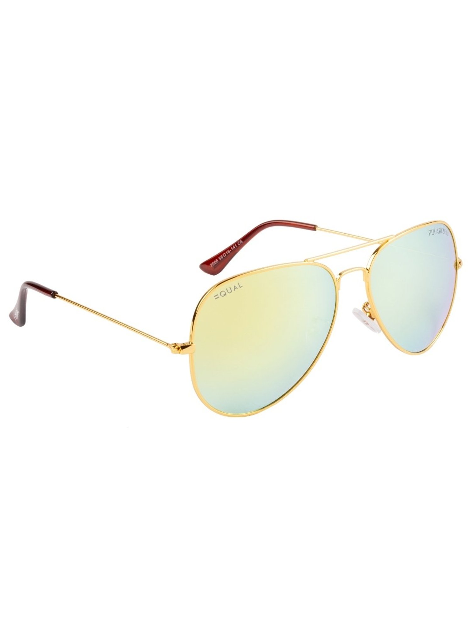 Equal White Aviator Unisex Sunglasses