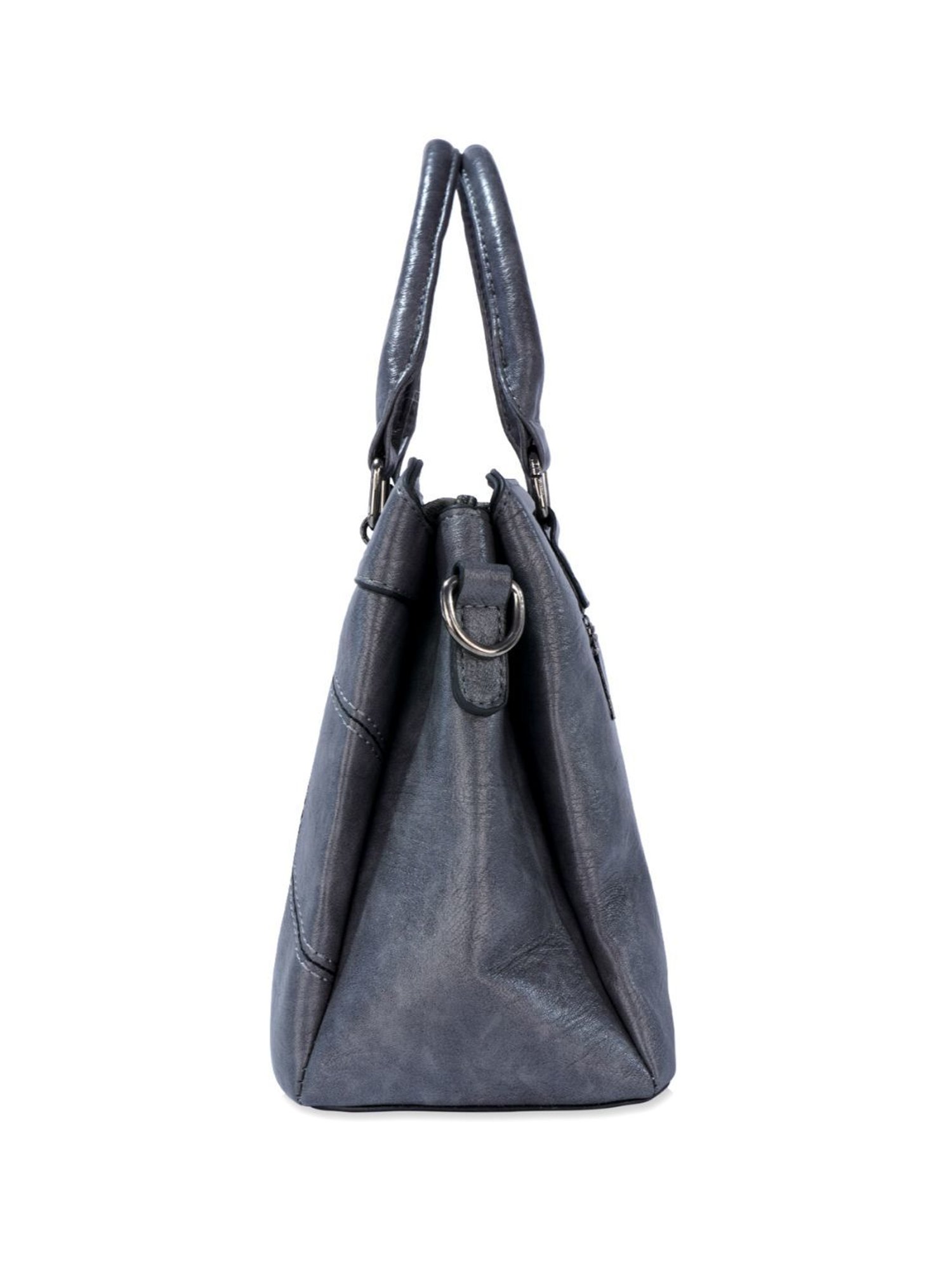Luvoksi Grey Textured Large Satchel Handbag