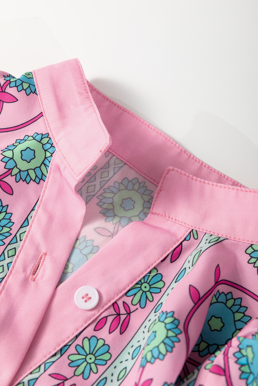 Multicolour Floral Print Split Neck Midi Dress