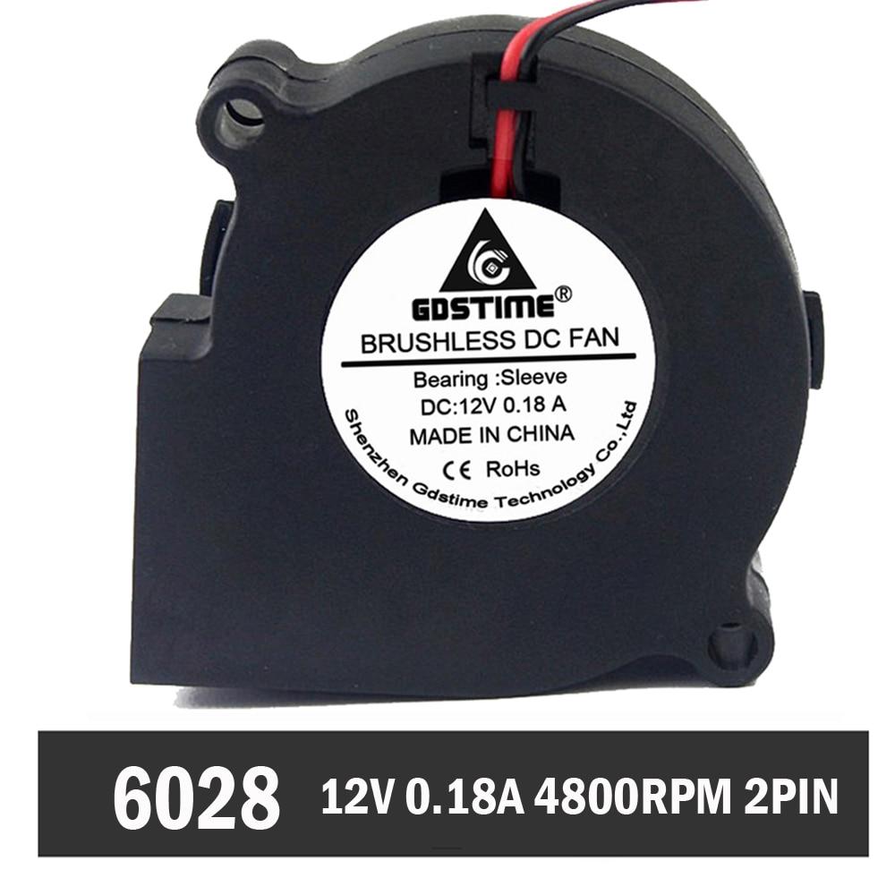 200 Pieces 12V 6028 Blower Fan 60mm 60x28mm DC Brushless Blower Cooler Fan Sleeve Bearing Blower Cooler  6cm 4800RPM