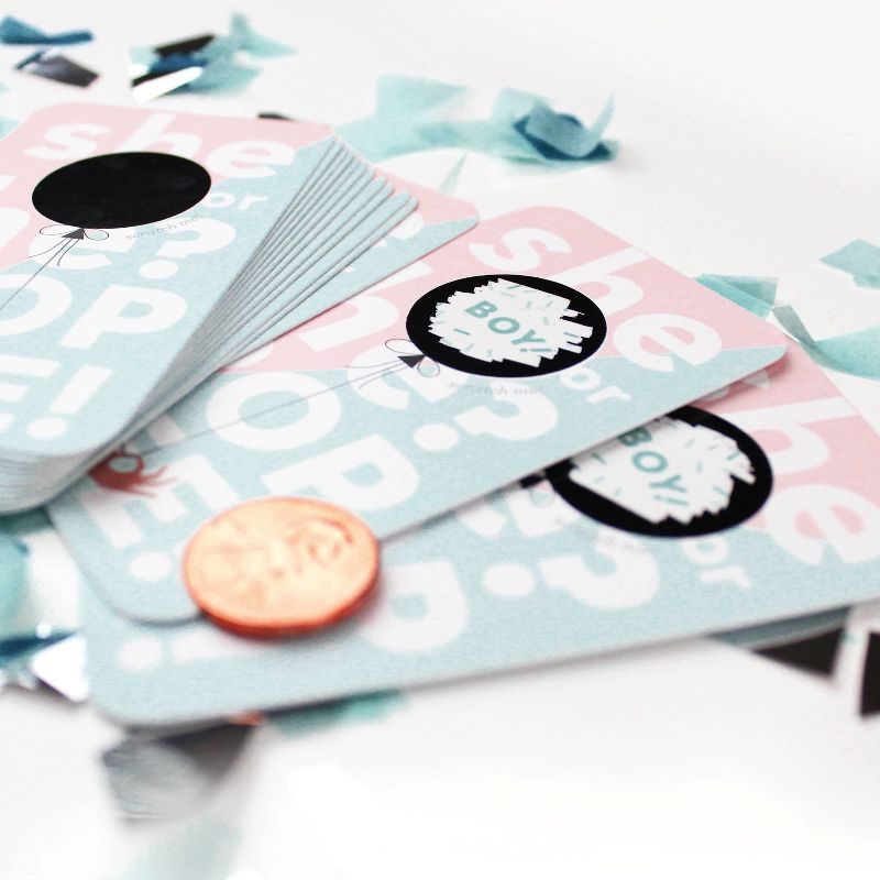 Scratch Off Gender Reveal Boy Balloon Cards
