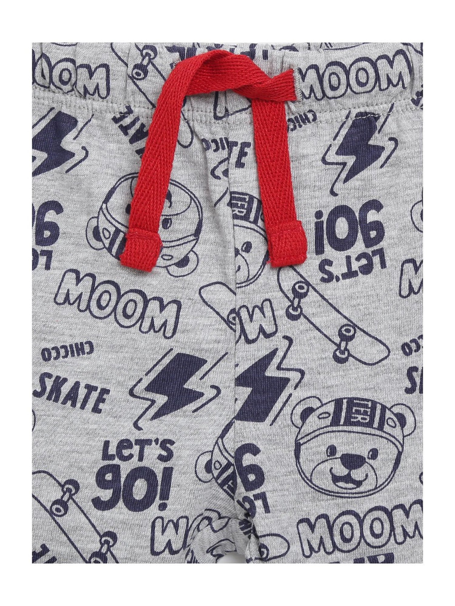 Chicco Kids White & Light Grey Printed T-Shirt with Shorts