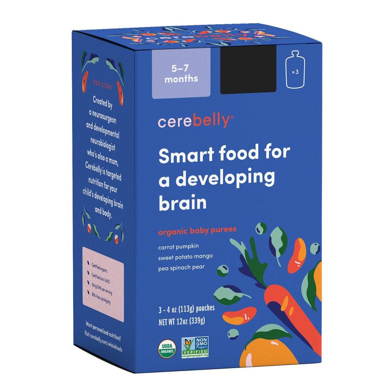Cerebelly Clean Label Project Purity Award Winning, 5-7 Months Organic Baby Food Variety pk
