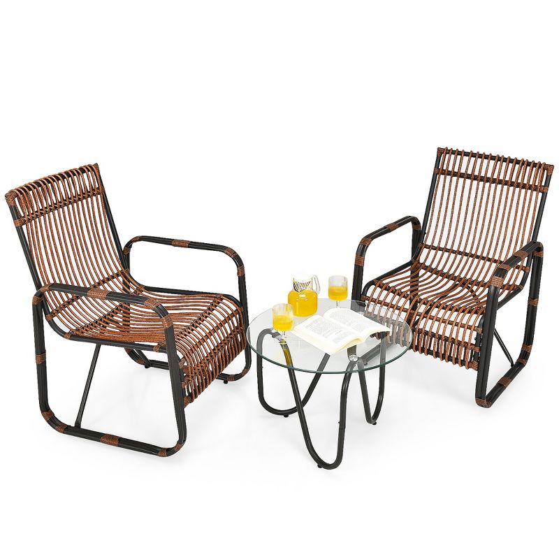 3pc Steel Bistro Set Gray - Nuu Garden