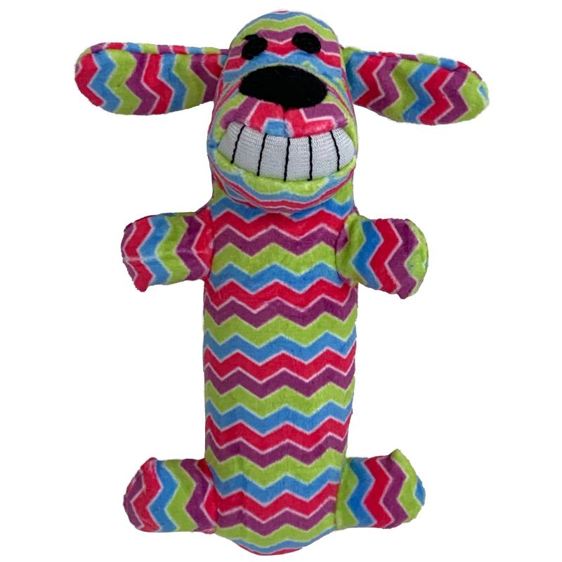 Multipet Loofa Easter Zig Zag Dog Toy - Pink