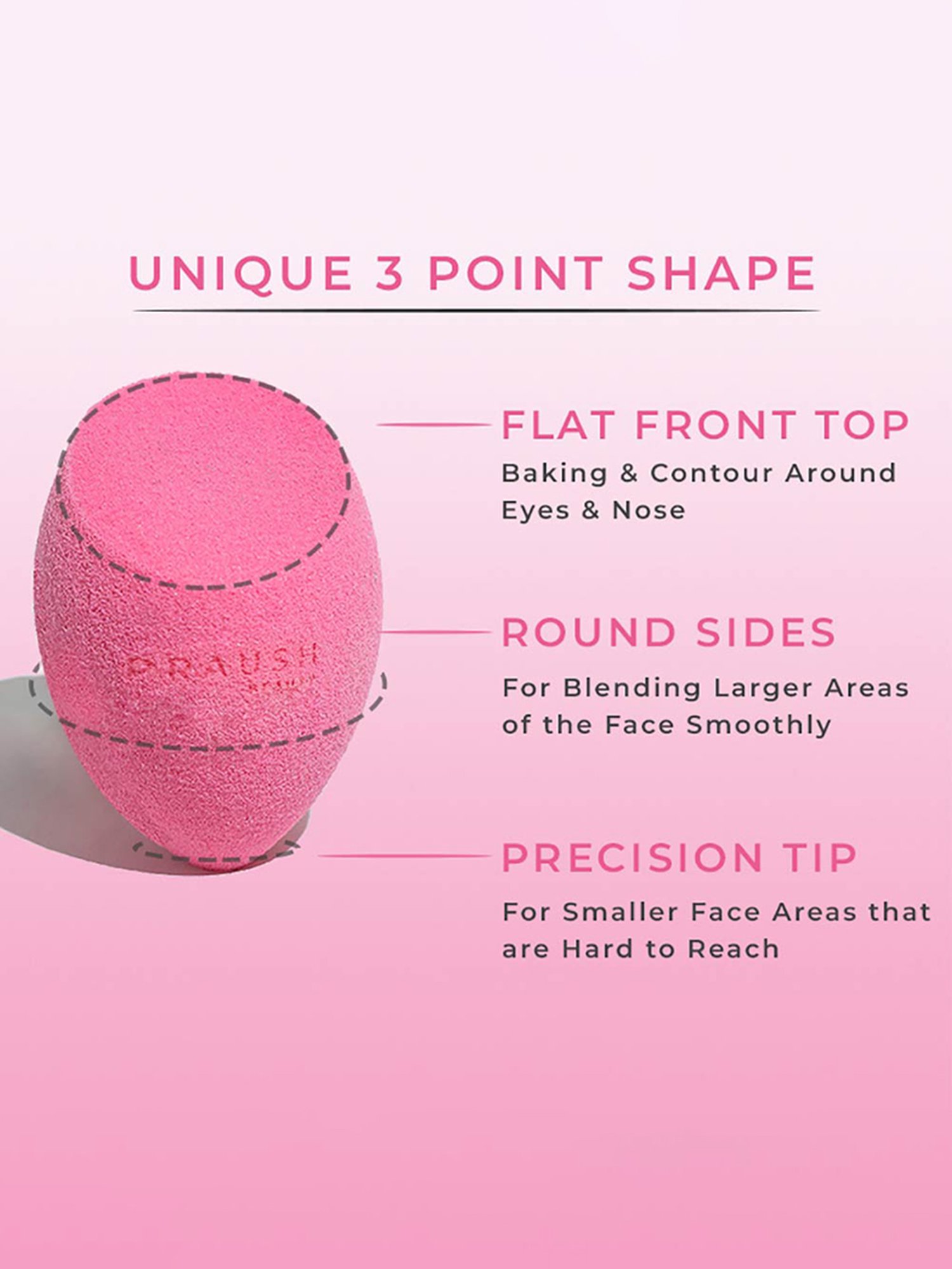 Praush Rose Super Soft Flat Front Sponge - Pink