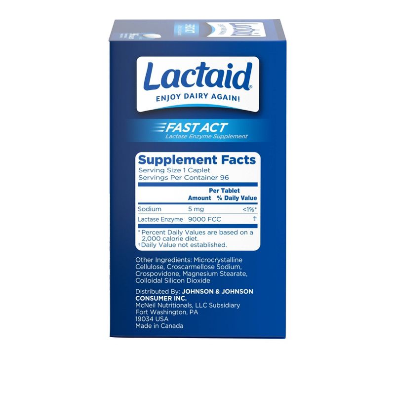 Lactaid Fast Act Caplet - 96ct