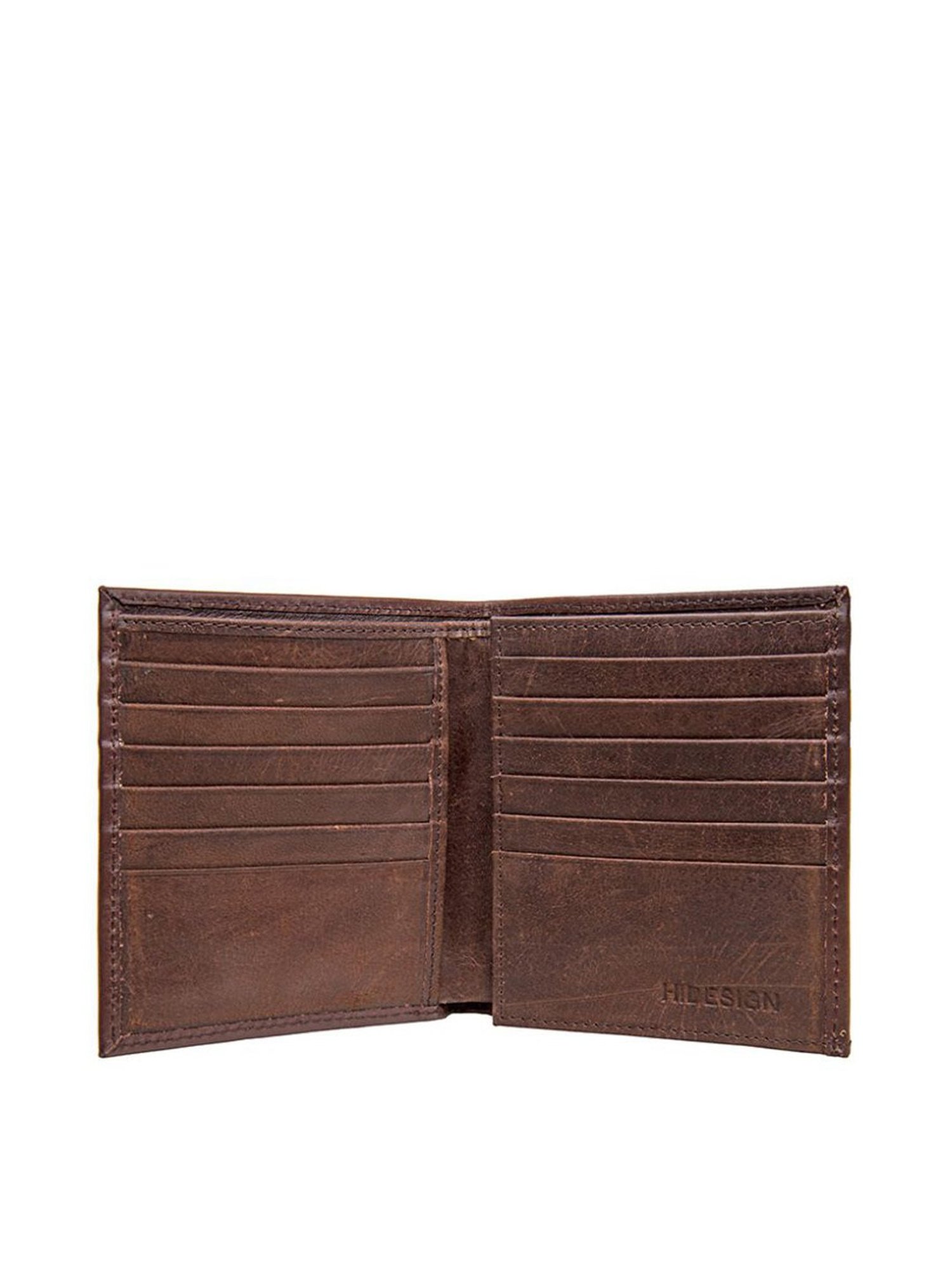 Hidesign 253-L015 Brown Solid Leather Rfid Bi-Fold Wallet