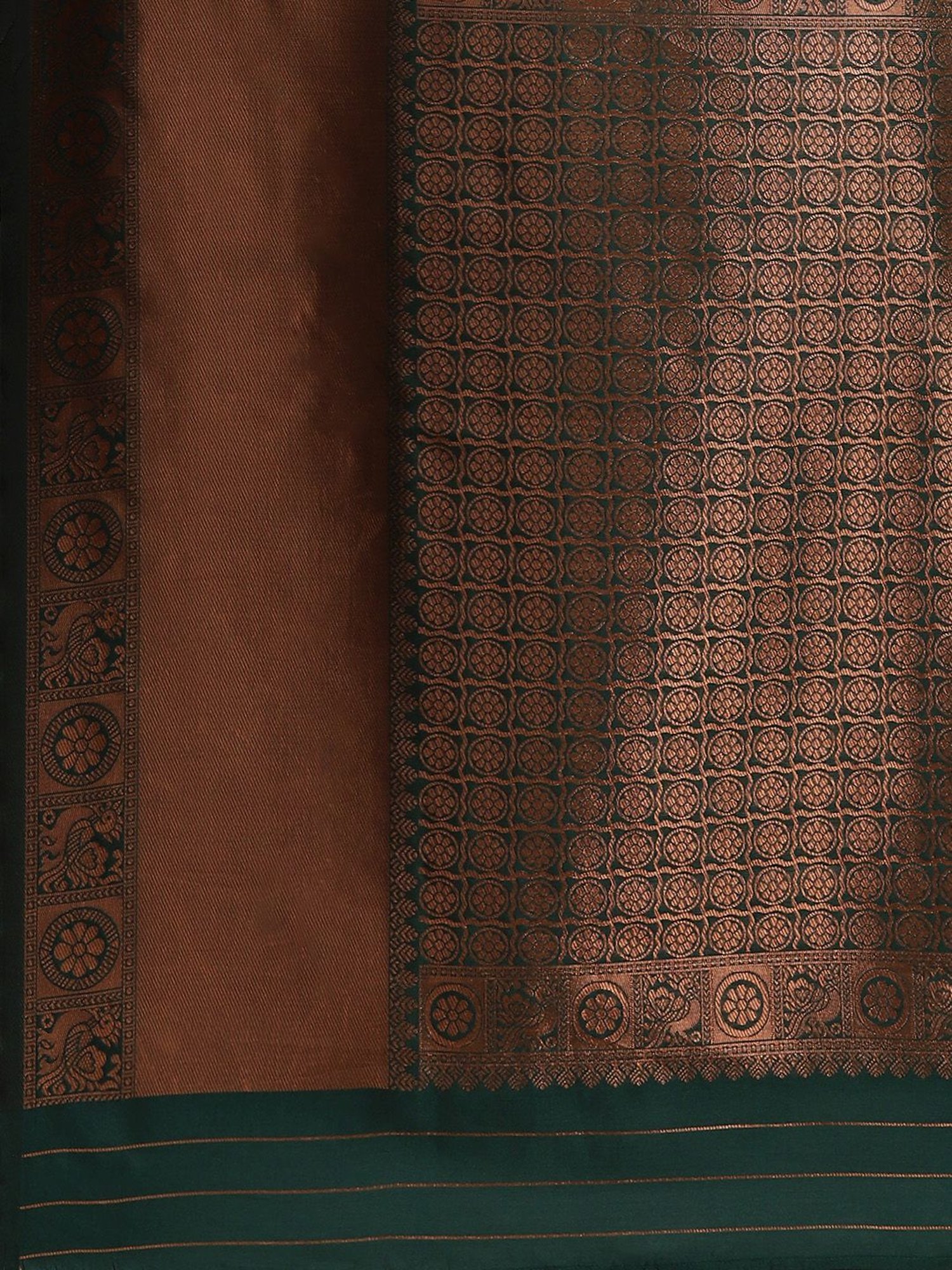 KSUT Green Silk Woven Saree With Unstitched Blouse