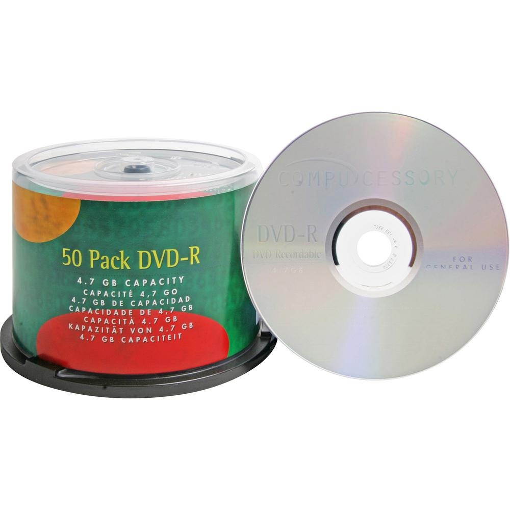 Compucessory DVD Recordable Media - DVD-R - 16x - 4.70 GB - 50 Pack 50 EA/PK