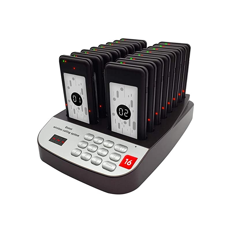 Social Distancing Keeping Pagers for Restaurants Paging System Coast Buzzer Beep Lineup Waiting Queue Signal Calling Customer Service for Cuisine Hospital Clinic (1-24 Pager)