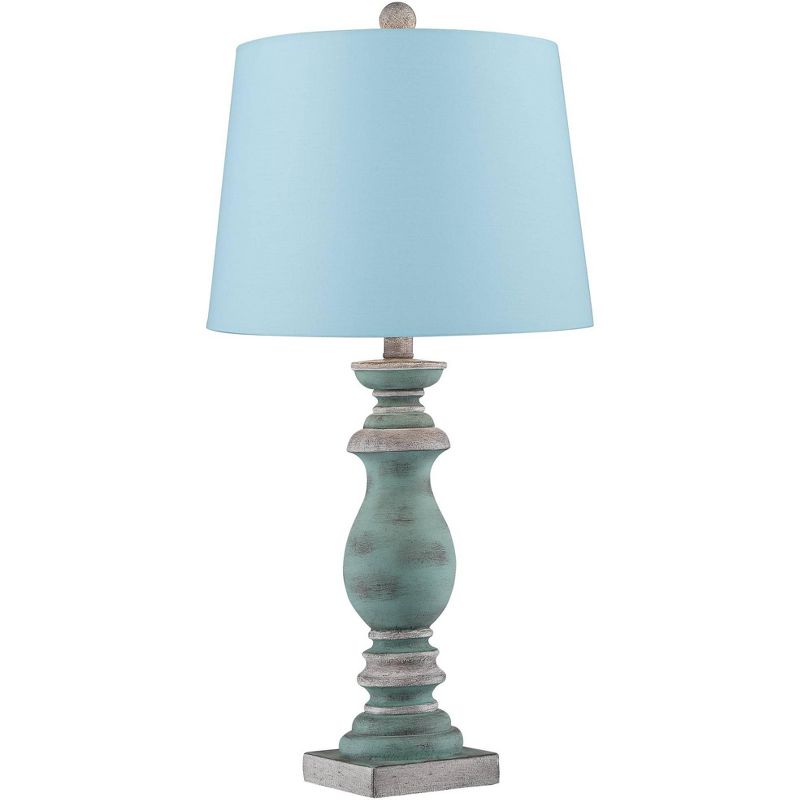 Regency Hill Patsy Blue-Gray Washed Blue Hardback Table Lamps Set of 2