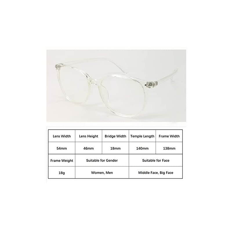 Glasses Anti Blue Light Blocking Reader Women Men for Mid Big Face Crystal 250