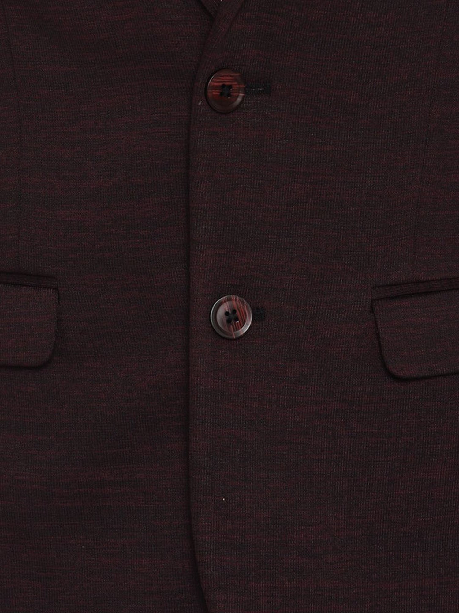 Turtle Maroon Slim Fit Self Pattern Blazer