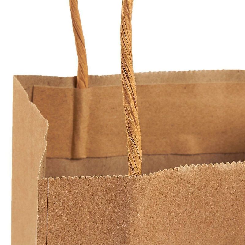 Brown Kraft Bag, Birthday Party Gift Favor Bag Set - 12 Count - Small