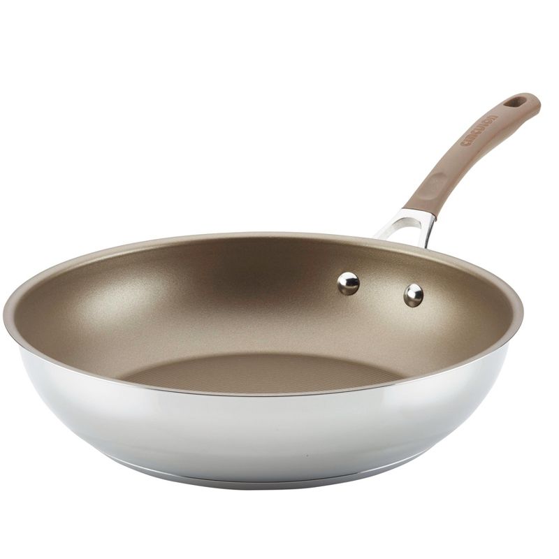 Circulon Innovatum 12.5" Stainless Steel Nonstick Open Deep Skillet Champagne