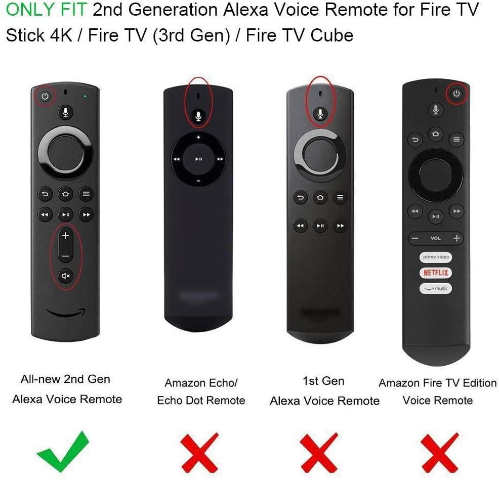 Remote Case Cover for F TV Stick 4K, F TV Stick (2nd Gen), F TV (3rd Gen) Anti-Slip Shockproof Silicone Remote Protective Case Compatible with All-New 2nd Gen Alexa Voice Remote - Red