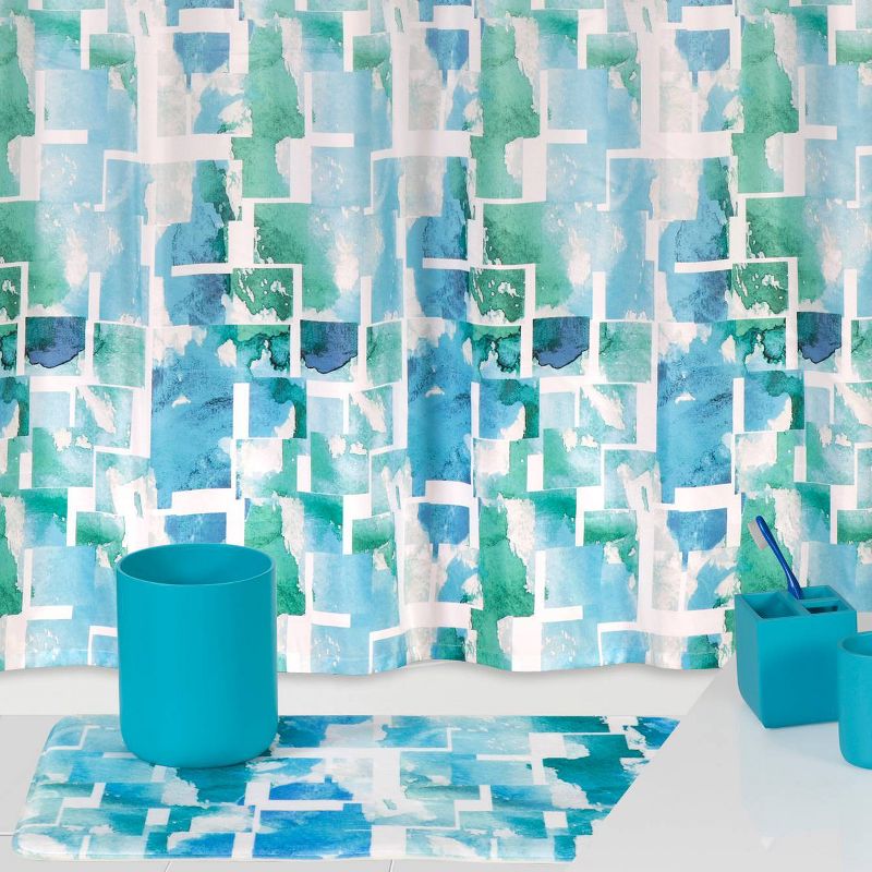 Nantucket Bath Rug White/Blue - Creative Bath