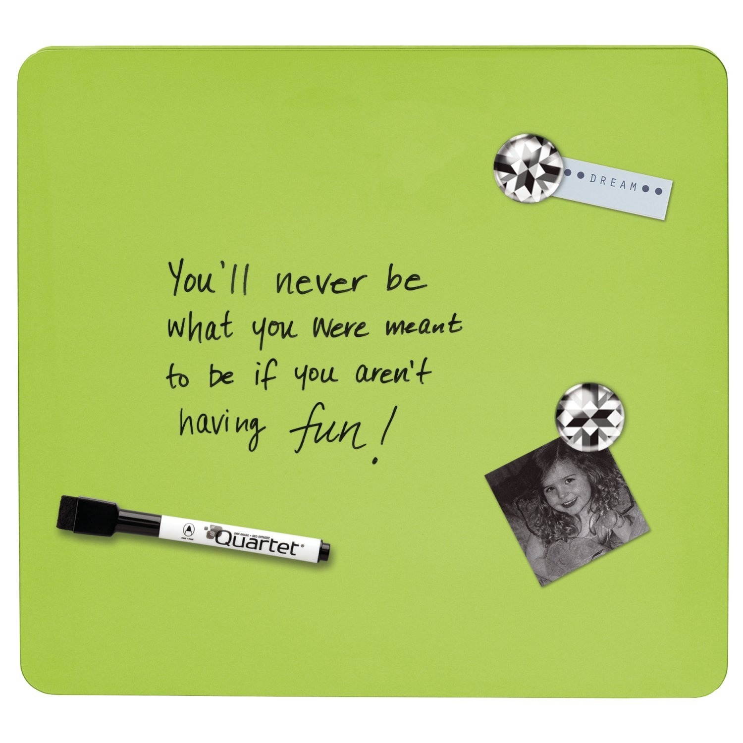 Quartet Tin Square Magnetic Whiteboards, 11.5-Inch x 11.5-Inch, Assorted Colors, 6 Pack (TSQ1212)