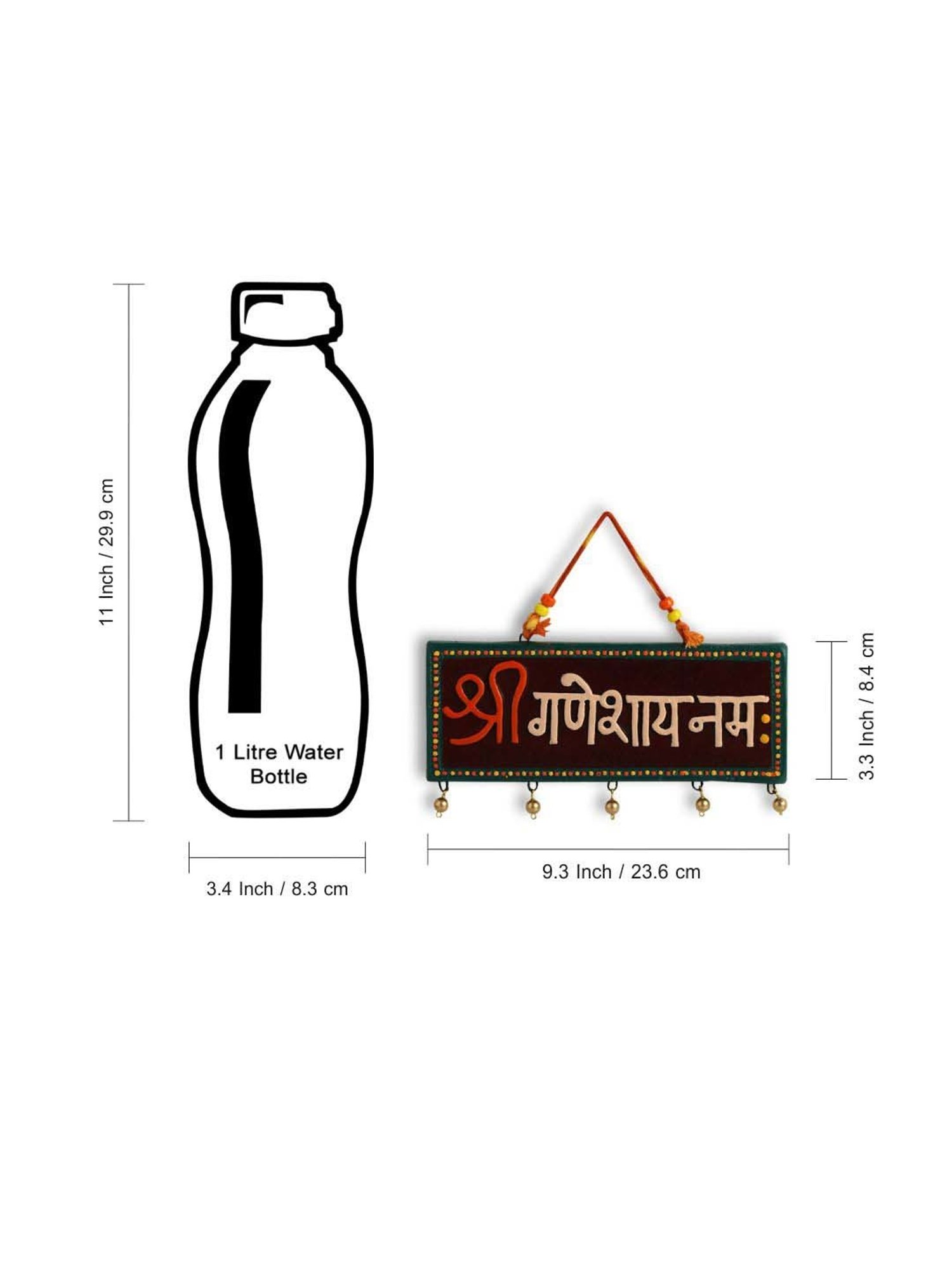 ExclusiveLane Ganesha Mantra Terracotta Wall Hanging Decor (Shree Ganeshay Namah)