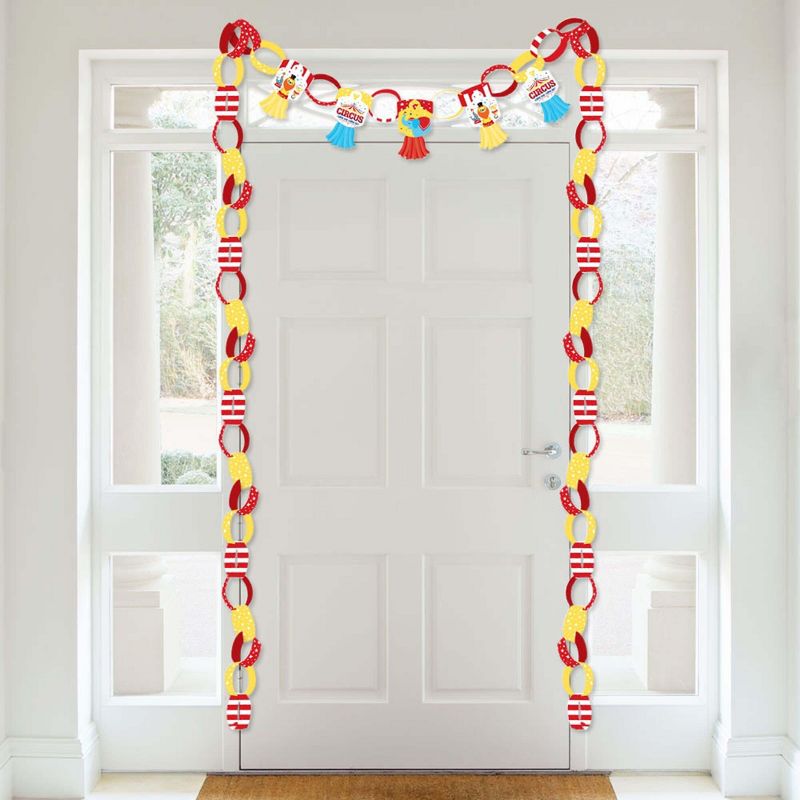 Big Dot of Happiness Carnival - Step Right Up Circus - 90 Chain Links & 30 Paper Tassels Decor Kit - Carnival Party Paper Chains Garland - 21 feet