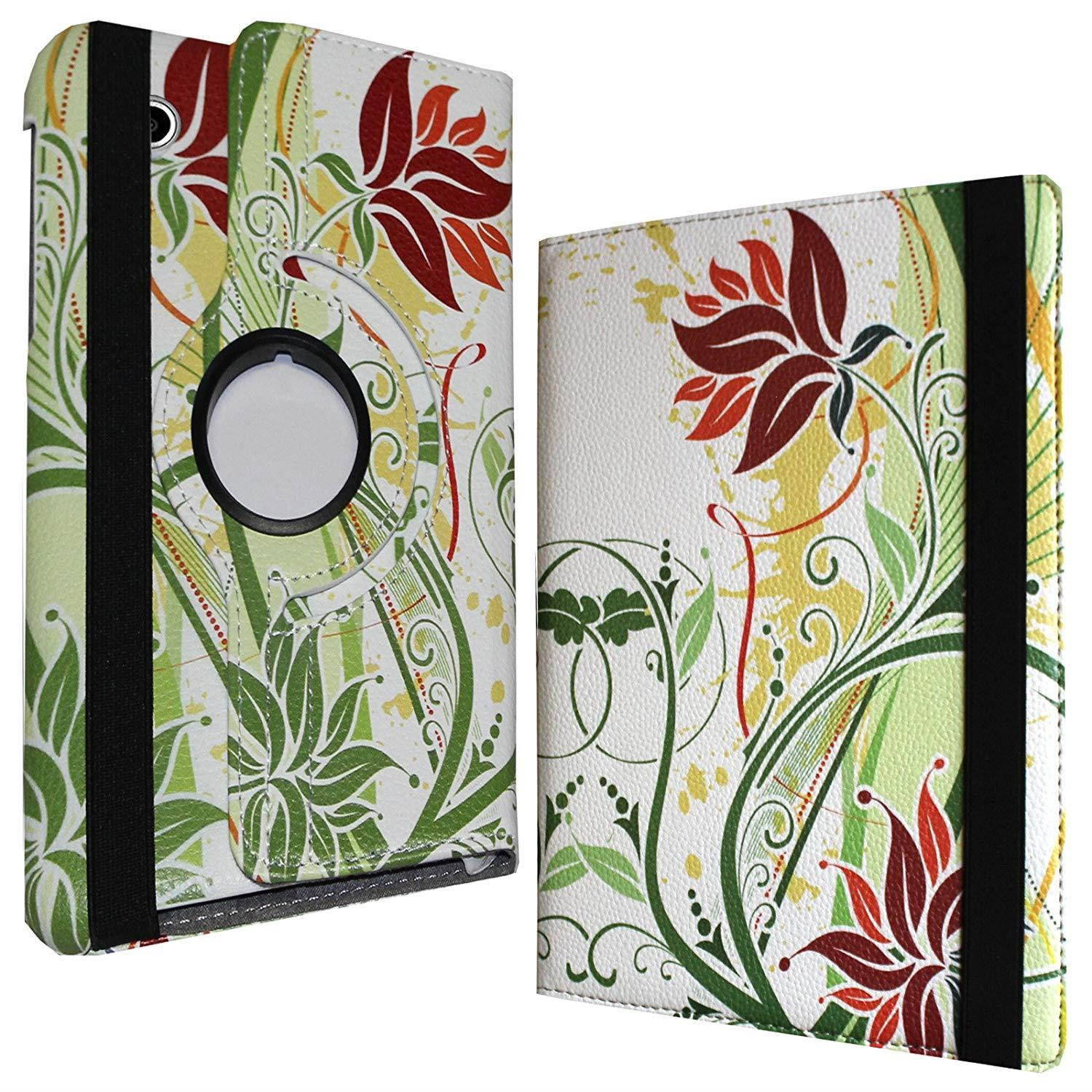 Galaxy Tab 2 7.0 case - JYtrend (R) Rotating Stand Cover For Samsung Galaxy Tab 2 7-inch GT-P3100 GT-P3110 GT-P3113 GT-P3113TSYXAR GT-P3110ZWABTU GT-P3110ZWADBT GT-P3100ZWABTU (Green Flower)