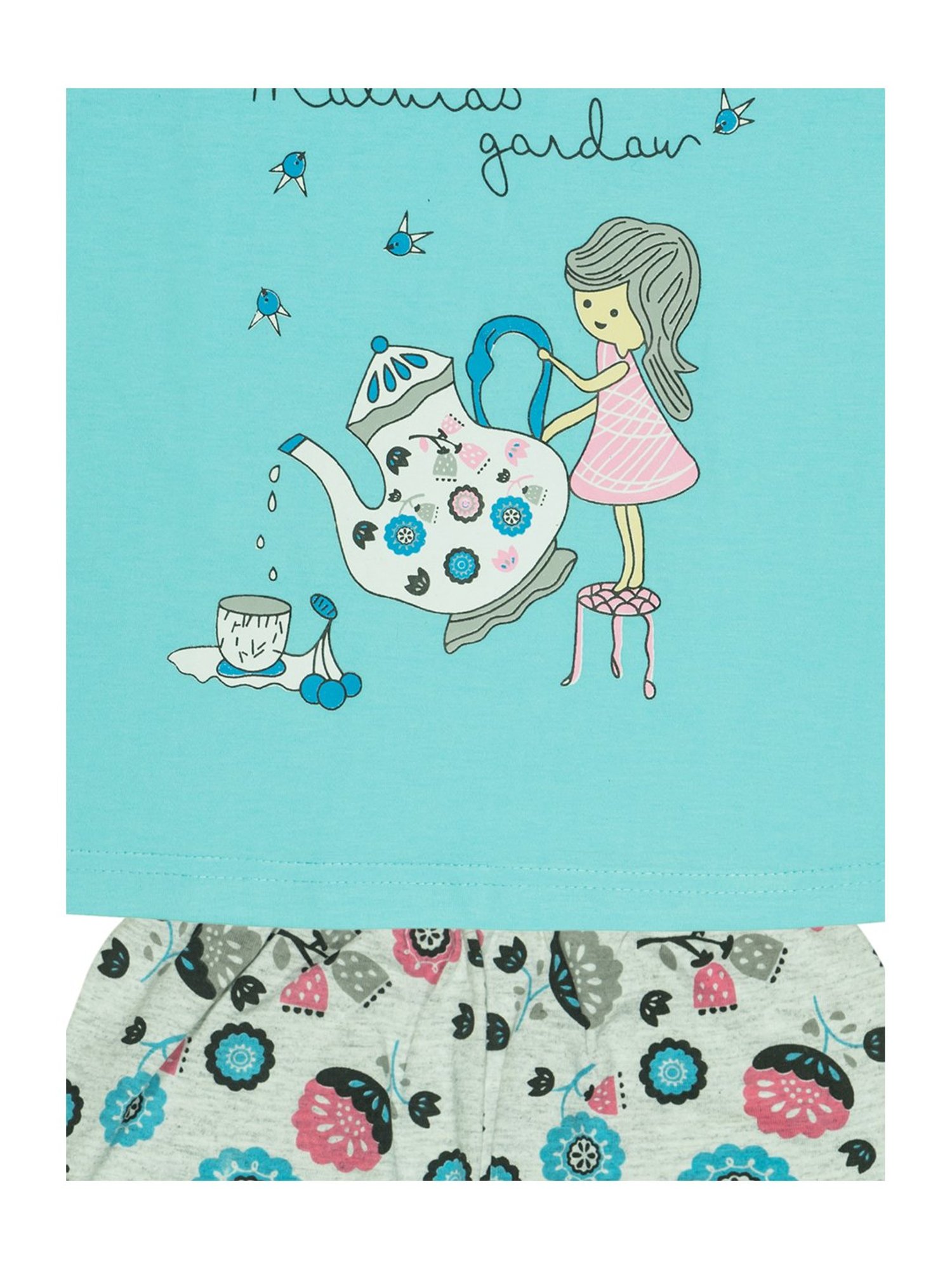 Todd N Teen Kids Blue Cotton Printed T-Shirt & Pants Set