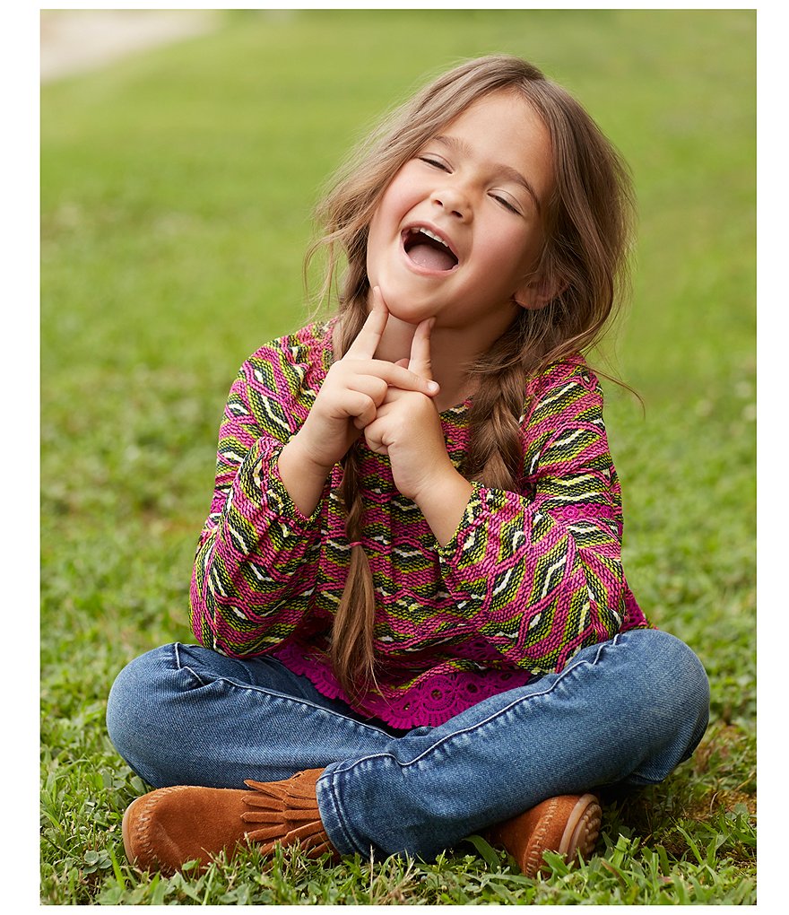 Minnetonka Girls' Double Fringe Suede Boots (Infant)