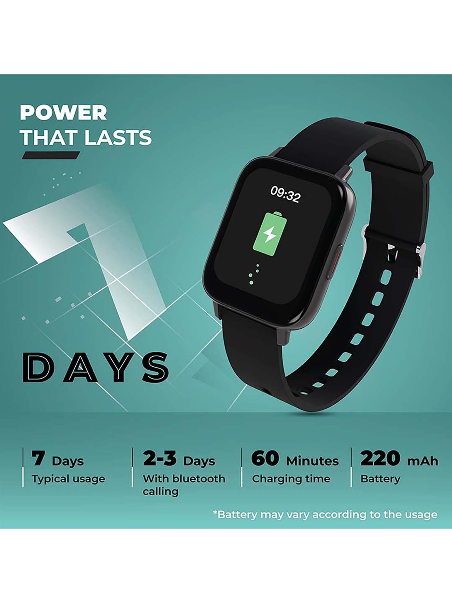 Hammer Pulse 3.0 SpO2 Bluetooth Calling Smartwatch (Black/Grey)