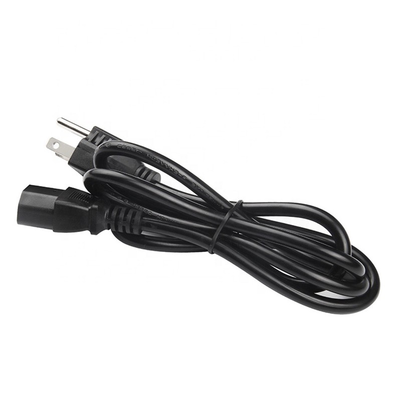 Hannord Replacement Power Cable For Computers, TVs, Monitors, & More - 10 Feet Black Universal Cord Works With Any 3 Pin AC Power Connection - 18 Gauge Wire