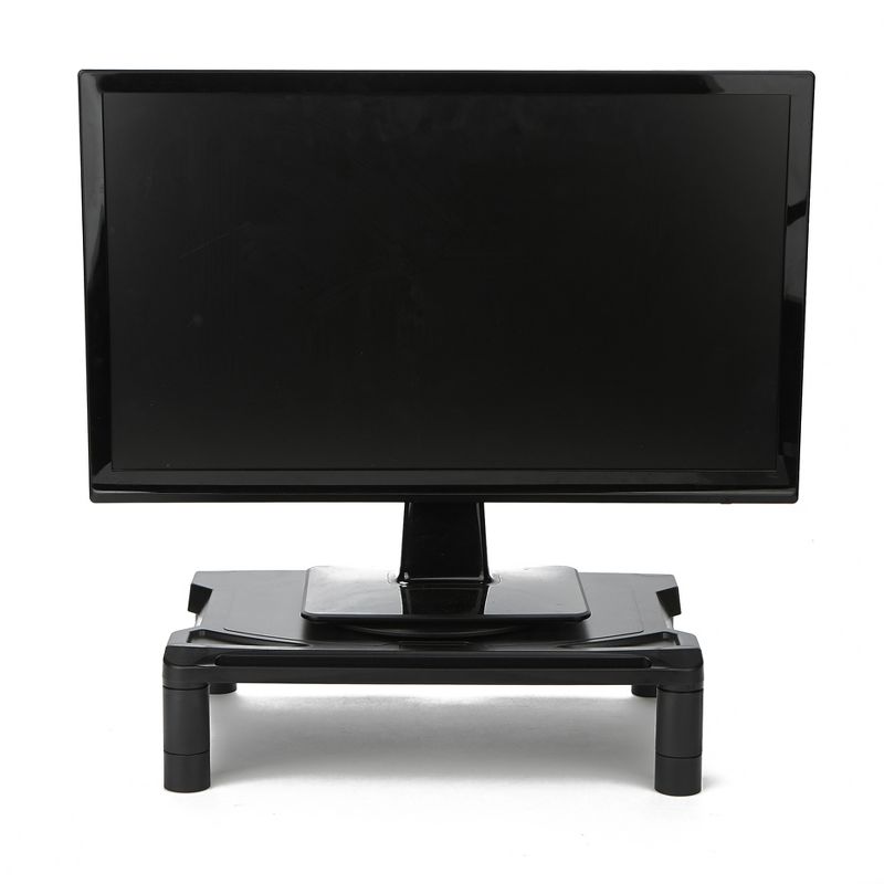 Mind Reader Rotative Extra Wide Adjustable Monitor Risers, Black