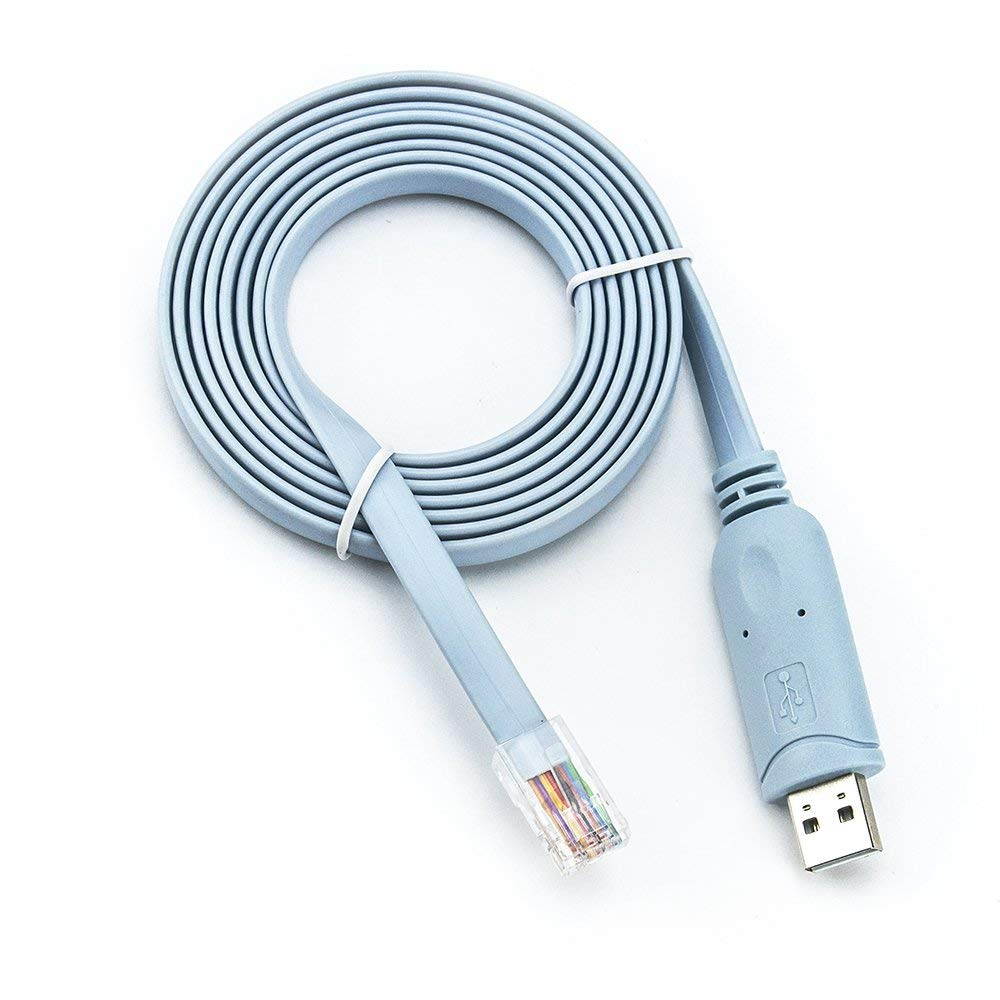6 FT USB Console Cable USB to RJ45 Cable Essential Accesory of Cisco NETGEAR Ubiquity LINKSYS TP-LINK Routers Switches for Laptops in Windows Mac Linux Blue