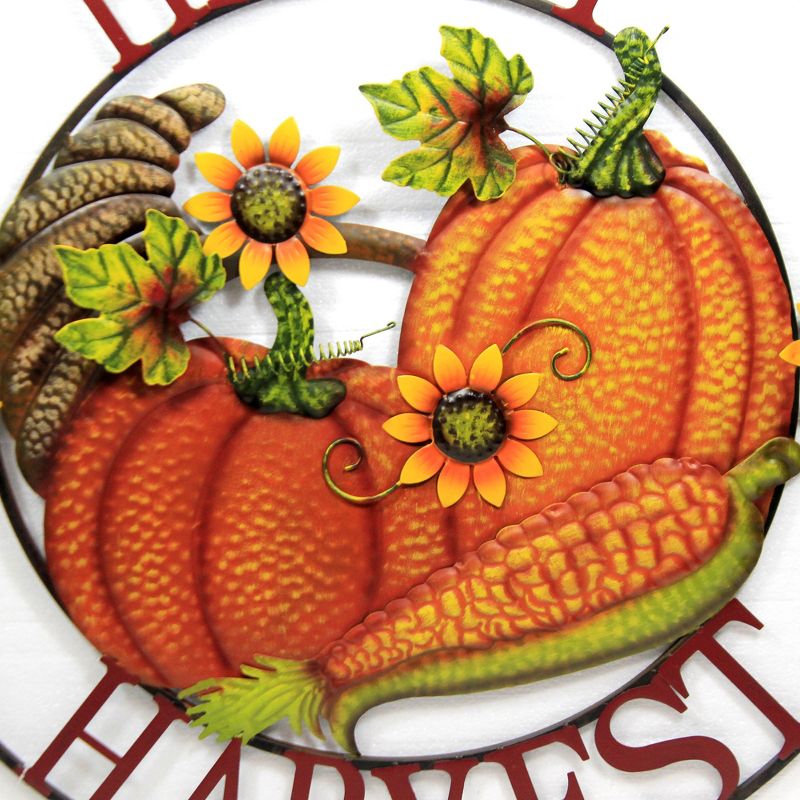 Home & Garden 28.0" Round Pumpkin Wall Art Decor Thanksgiving Fall Harvest Direct Designs International  -  Wall Sign Panels
