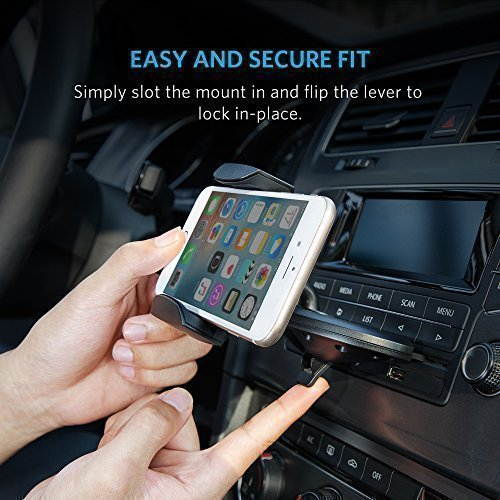 Car Mount, Anker CD Slot Universal Phone Holder for iPhone X/8/8 Plus/7/7 plus/6s/6/6s plus/6 plus, S8/S7/S6/edge, LG G5, Nexus 5X/6/6P, Pixel 2 and Other Smartphones (Black)