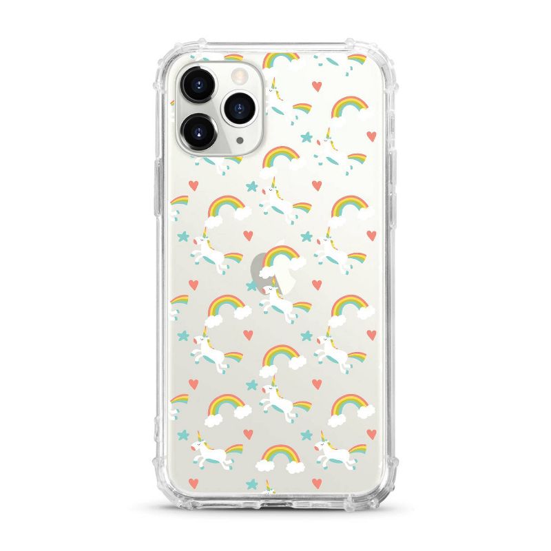 OTM Essentials Apple iPhone 11 Pro/X/XS Tough Edge Clear Phone Case - Unicorns & Rainbows