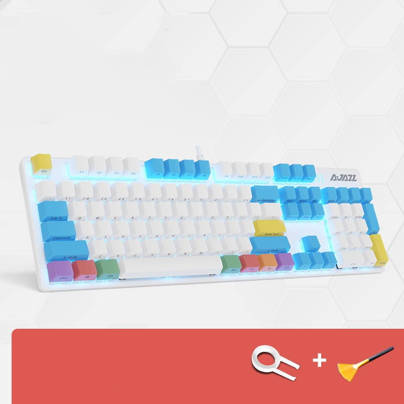 A-jazz Robo Cop Pro Version N-key Rollover Ergonomic Design,Cool Exterior USB Wired  Mechanical Gaming Keyboard , PBT Keycaps-Pencil Blue