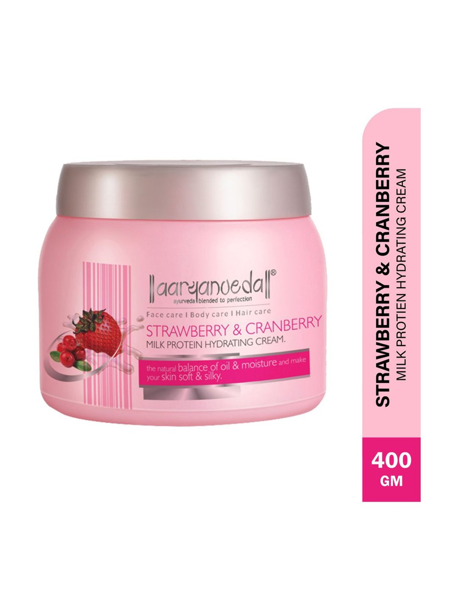 Aryanveda Strawberry & Cranberry Milk Protein Cream - 400 gm