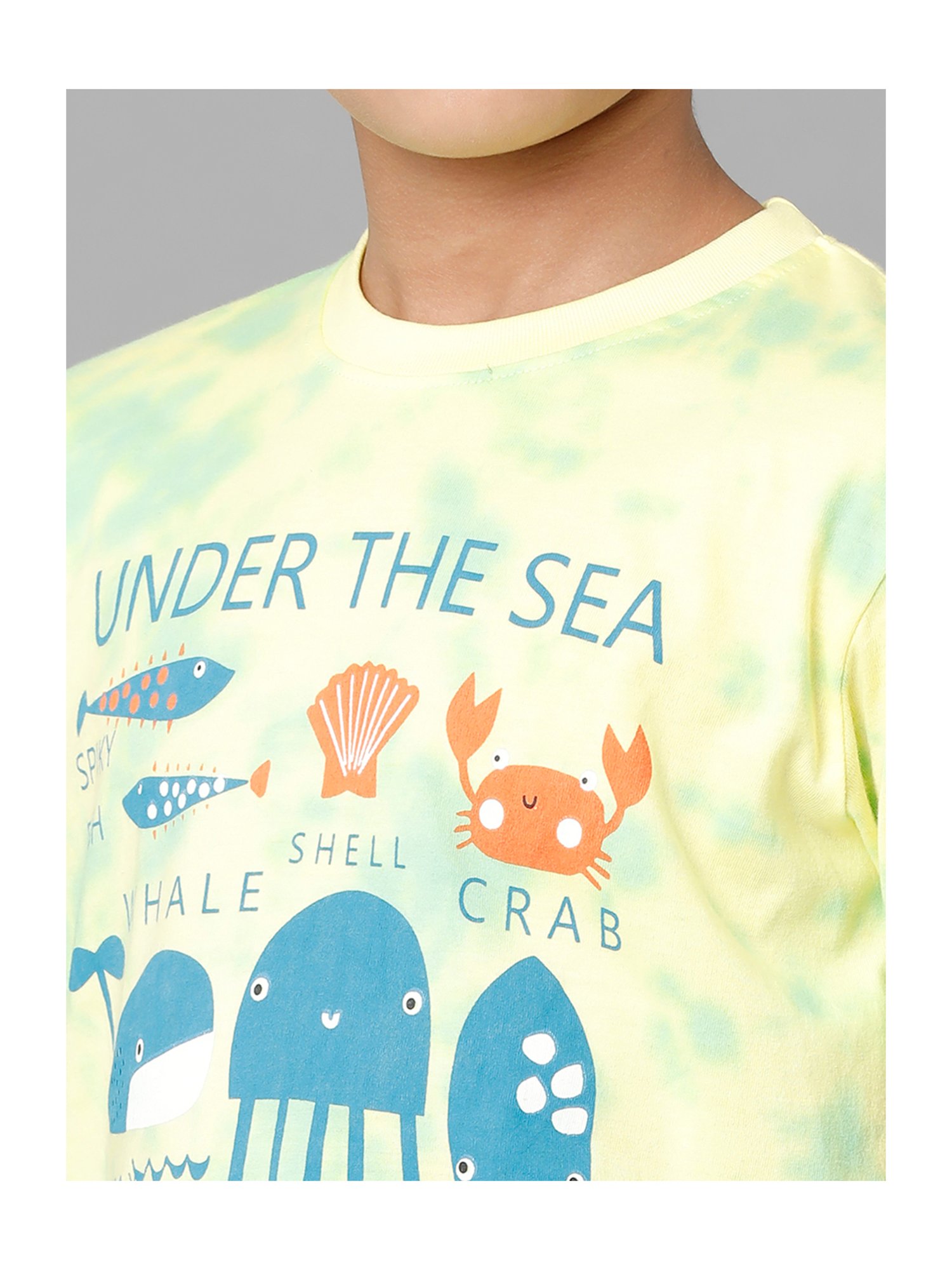 Under Fourteen Only Kids Yellow Printed T-Shirt