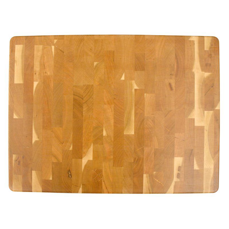 Wood Contemporary End Grain Cutting Board in Birch Brown-Pemberly Row