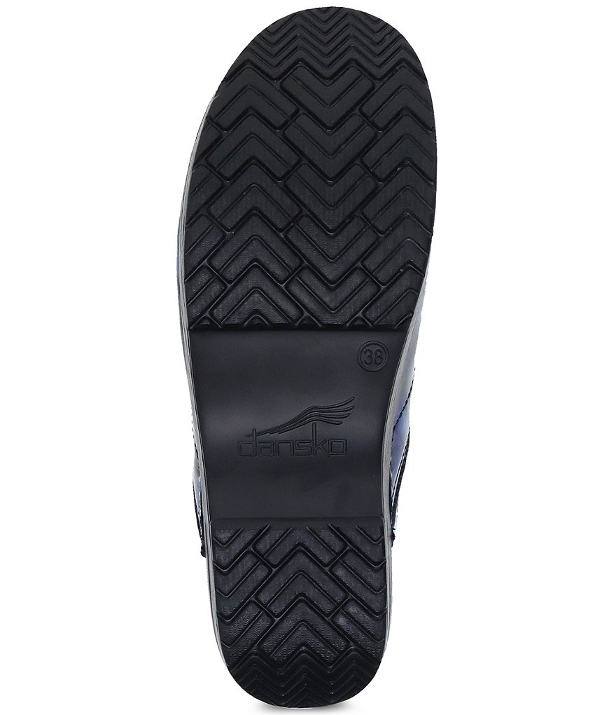 Dansko Professional Blue Brush Leather Clogs