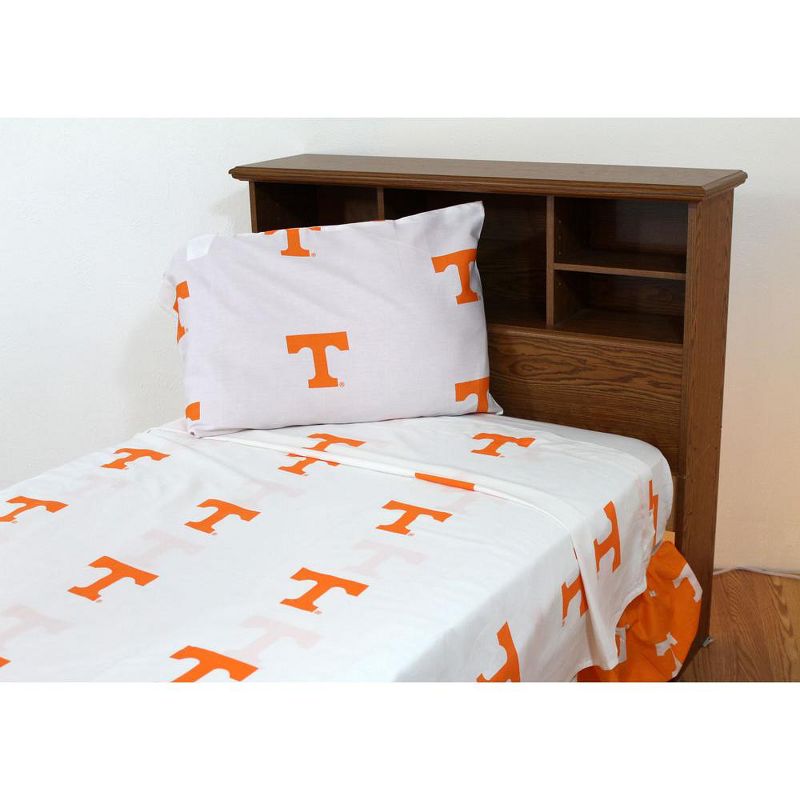 NCAA Collegiate White King Bed Sheets - Tennessee Volunteers..