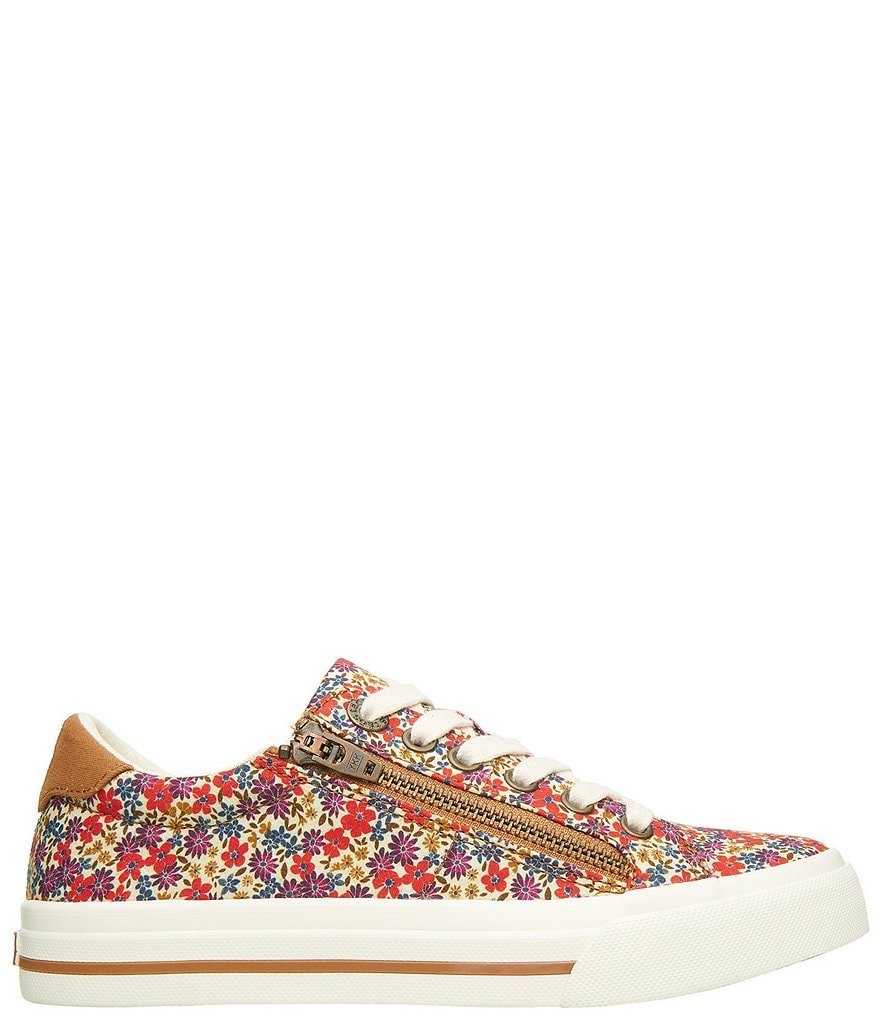 Taos Footwear Z-Soul Floral Canvas Zip Oxford Sneakers